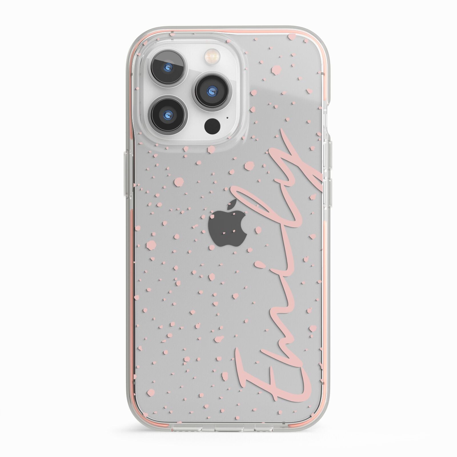 Custom Polka Dot iPhone 13 Pro TPU Impact Case with Pink Edges