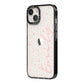 Custom Polka Dot iPhone 14 Black Impact Case Side Angle on Silver phone