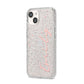 Custom Polka Dot iPhone 14 Glitter Tough Case Starlight Angled Image
