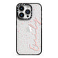 Custom Polka Dot iPhone 14 Pro Black Impact Case on Silver phone