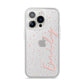 Custom Polka Dot iPhone 14 Pro Clear Tough Case Silver