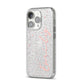 Custom Polka Dot iPhone 14 Pro Glitter Tough Case Silver Angled Image