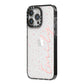 Custom Polka Dot iPhone 14 Pro Max Black Impact Case Side Angle on Silver phone
