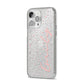 Custom Polka Dot iPhone 14 Pro Max Glitter Tough Case Silver Angled Image