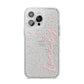 Custom Polka Dot iPhone 14 Pro Max Glitter Tough Case Silver