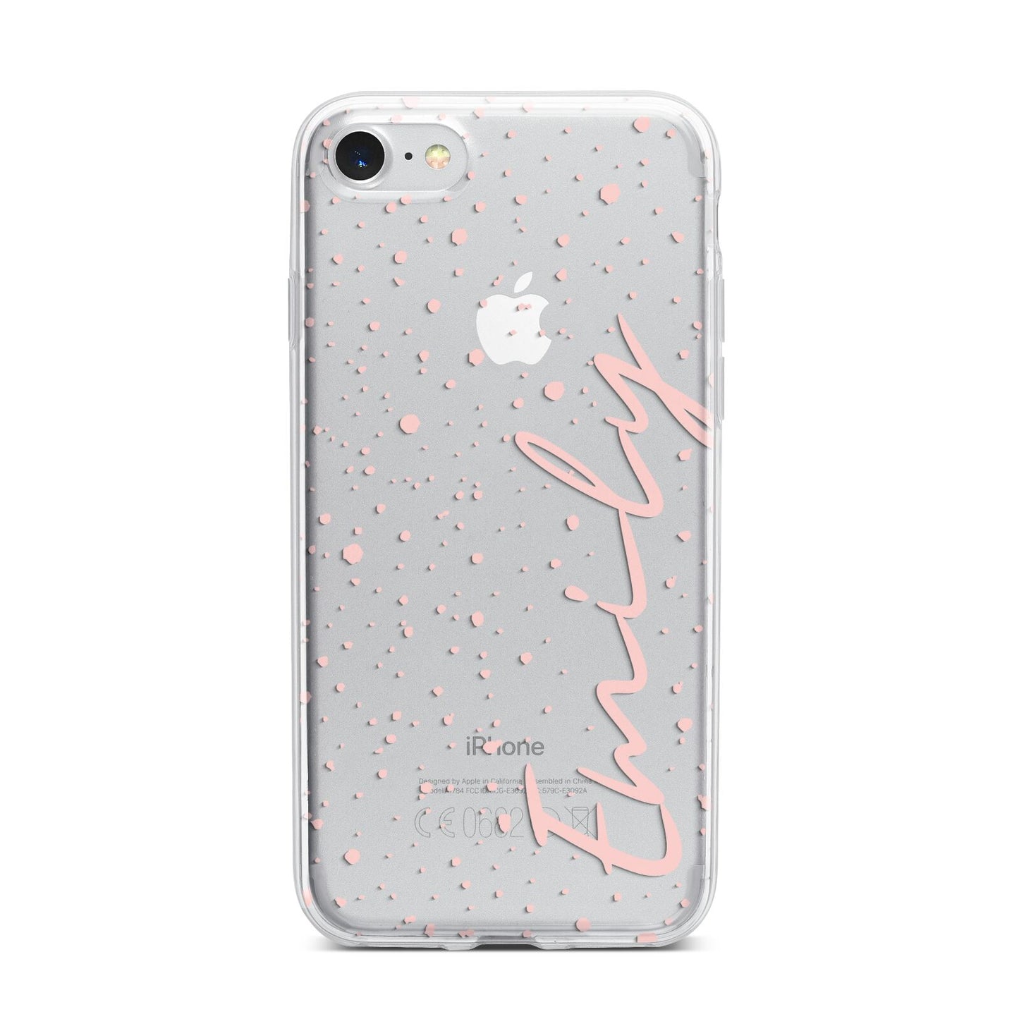 Custom Polka Dot iPhone 7 Bumper Case on Silver iPhone
