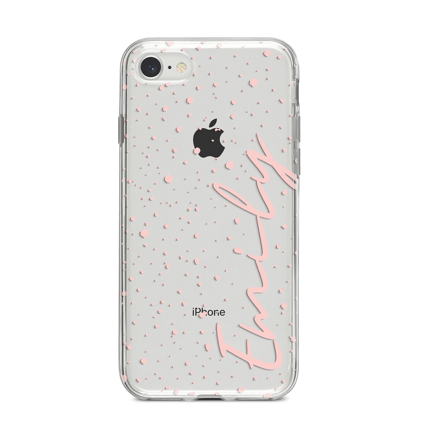 Custom Polka Dot iPhone 8 Bumper Case on Silver iPhone