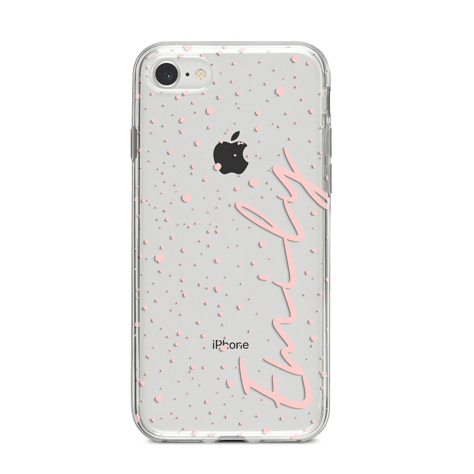 Custom Polka Dot iPhone 8 Bumper Case on Silver iPhone