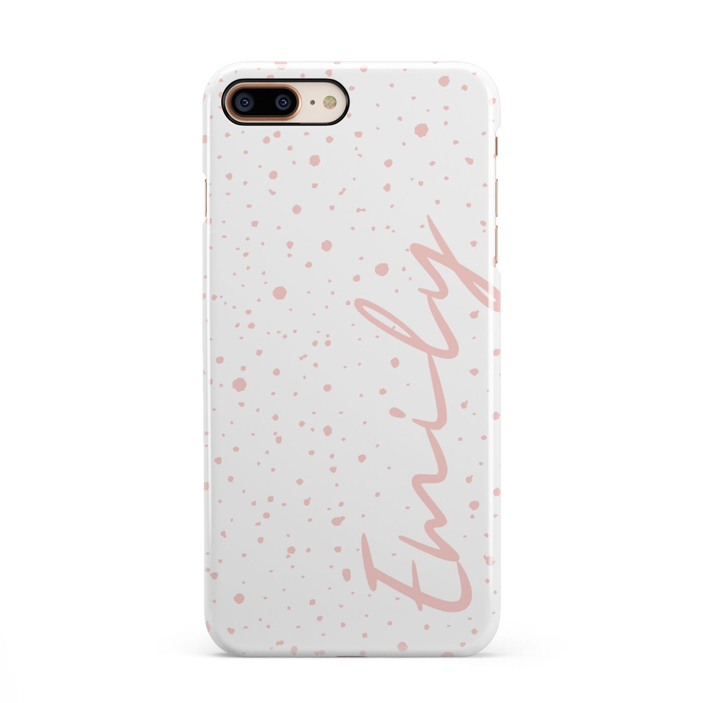 Custom Polka Dot iPhone 8 Plus 3D Snap Case on Gold Phone