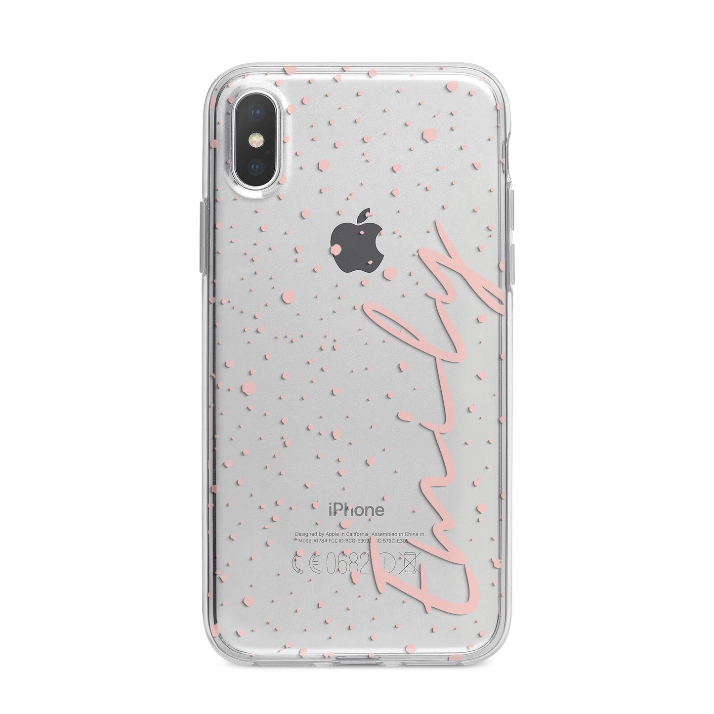 Custom Polka Dot iPhone X Bumper Case on Silver iPhone Alternative Image 1