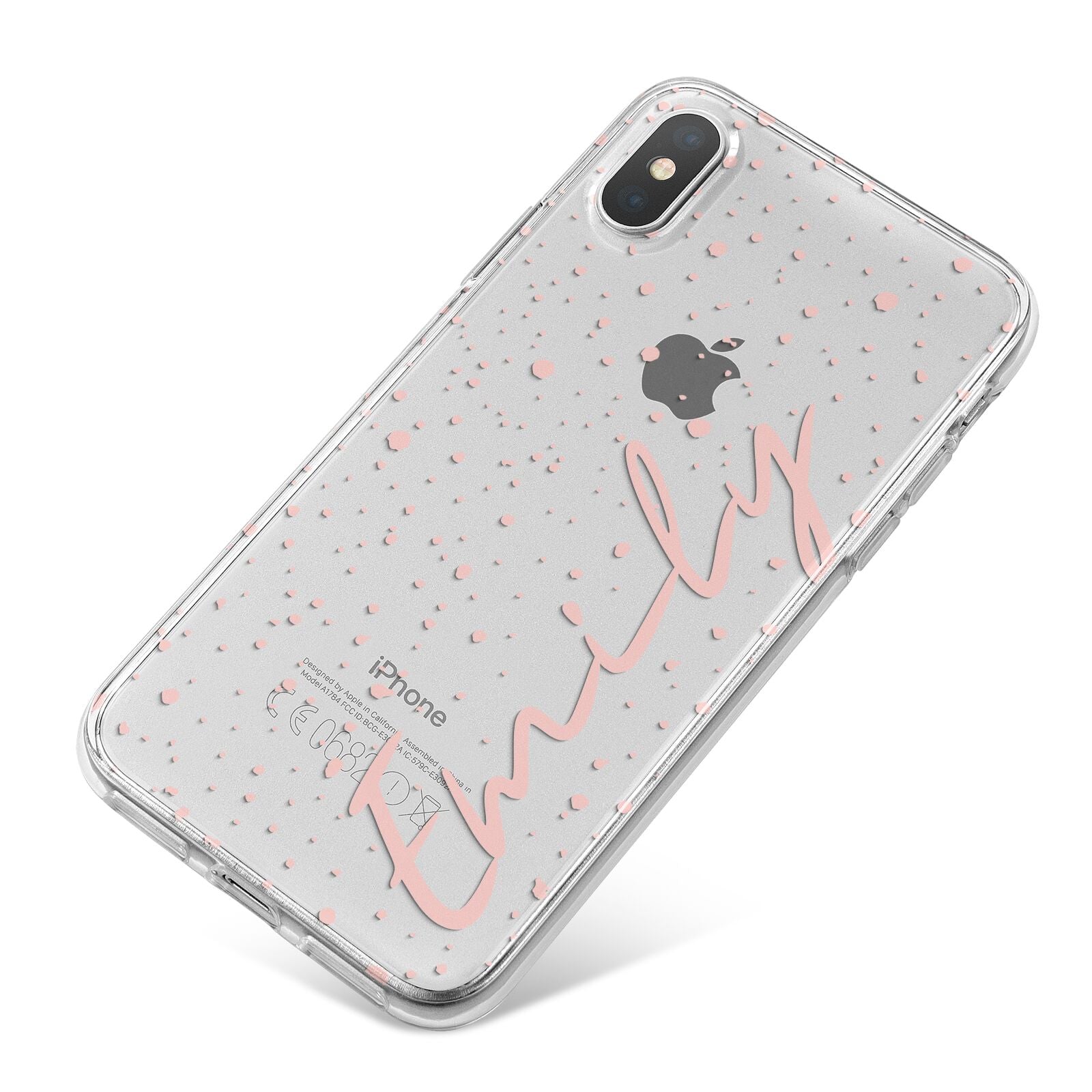 Custom Polka Dot iPhone X Bumper Case on Silver iPhone