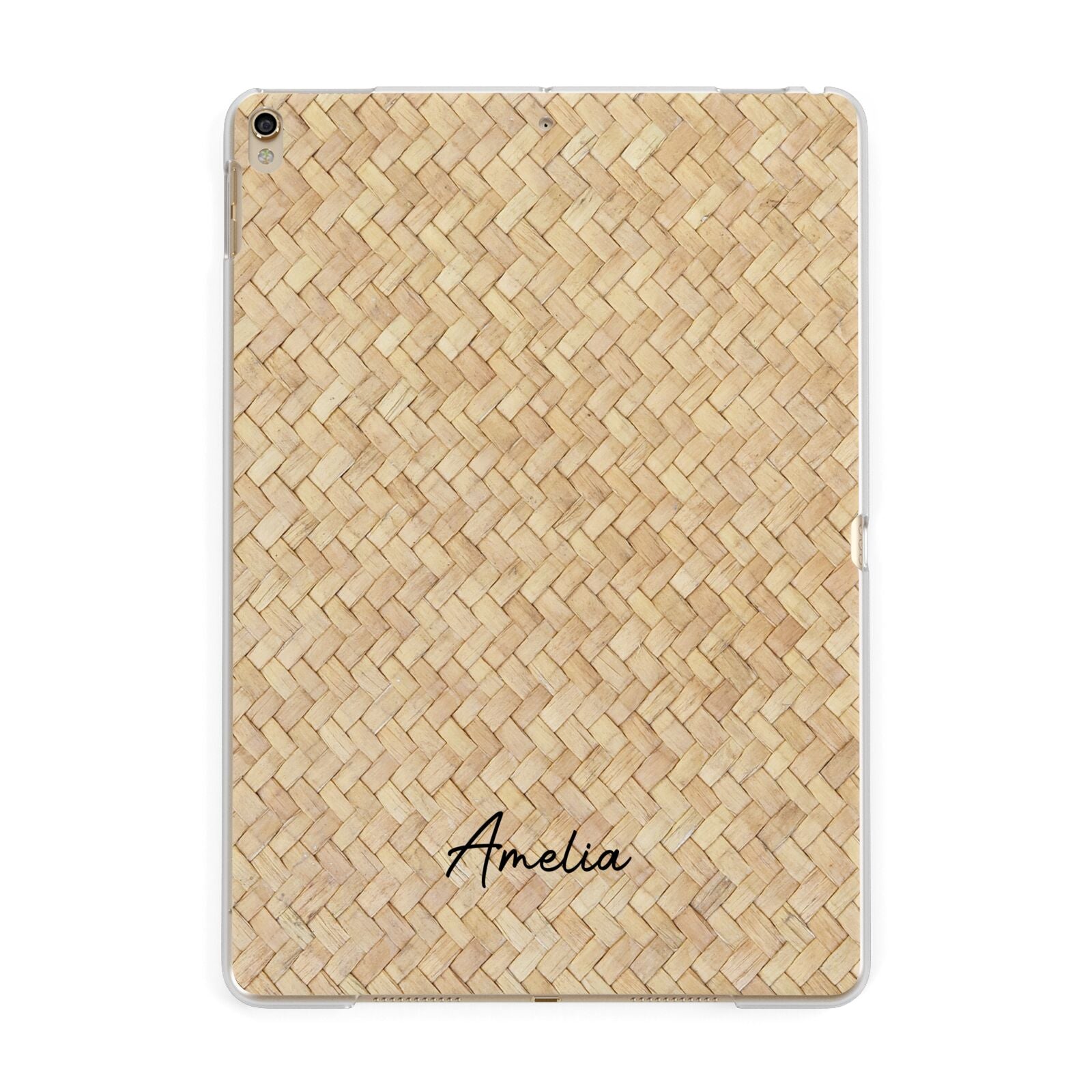 Custom Rattan Pattern Apple iPad Gold Case
