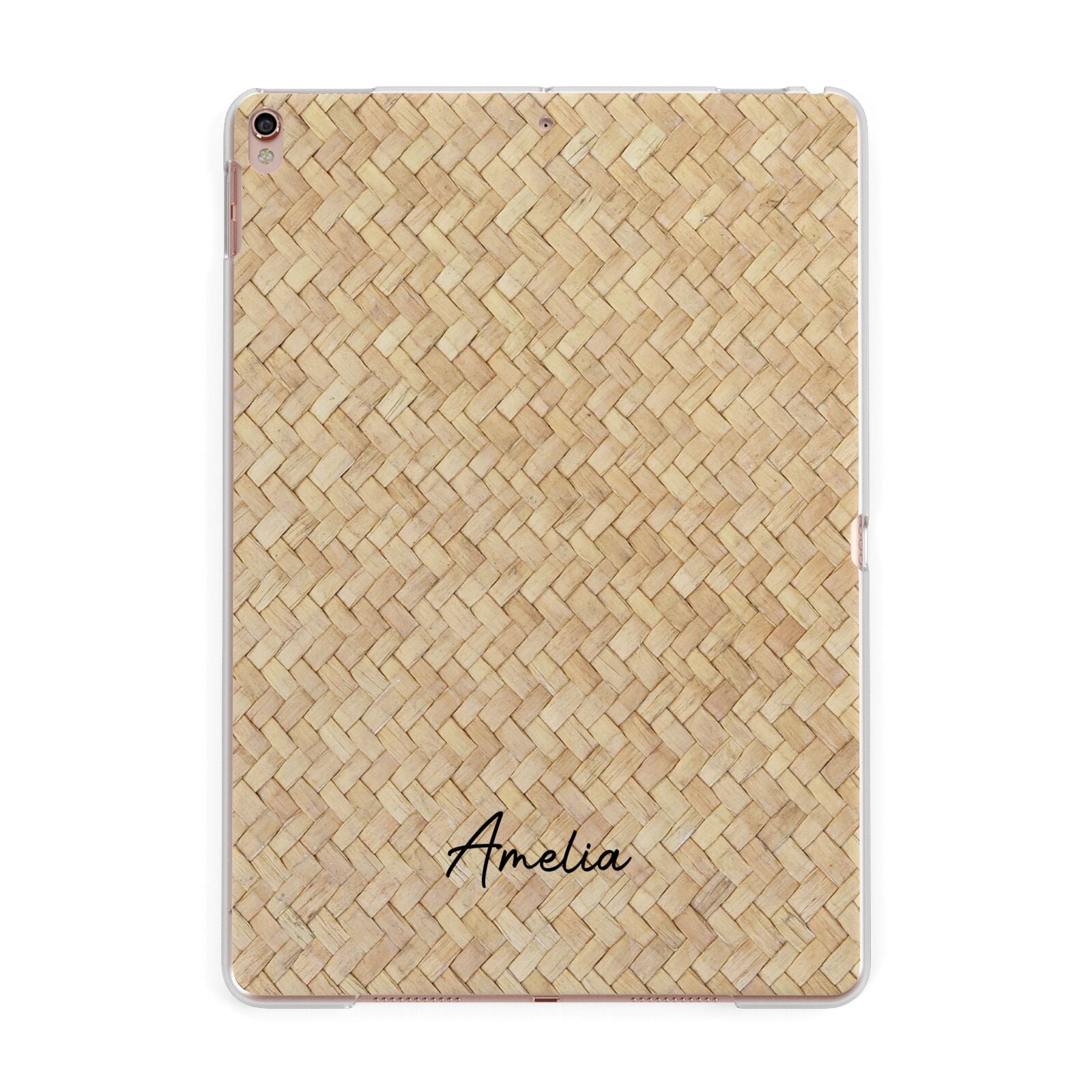 Custom Rattan Pattern Apple iPad Rose Gold Case