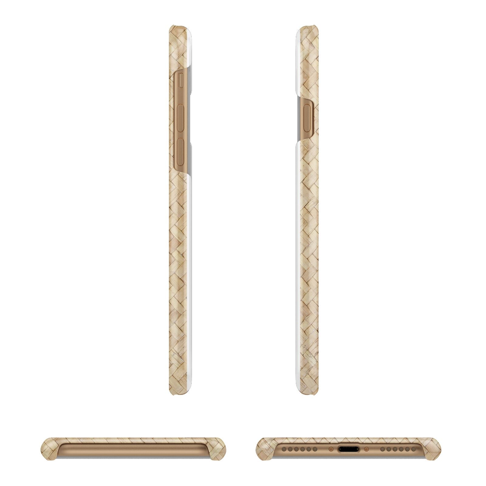 Custom Rattan Pattern Apple iPhone 7 8 3D Wrap Snap Case Angled Images