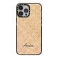 Custom Rattan Pattern iPhone 13 Pro Max Black Impact Case on Silver phone