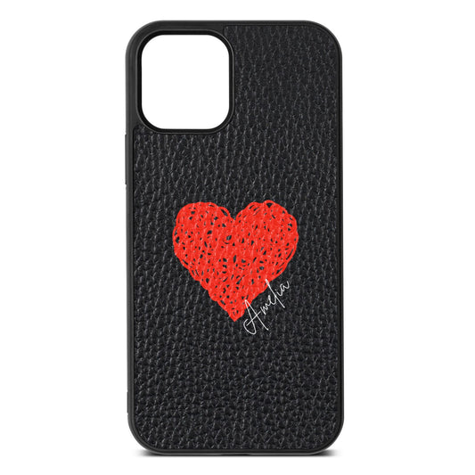 Custom Red Heart Pebble Leather Red iPhone Case – Dyefor