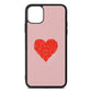 Custom Red Heart Pink Pebble Leather iPhone 11 Pro Max Case