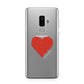 Custom Red Heart Samsung Galaxy S9 Plus Case on Silver phone