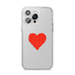 Custom Red Heart iPhone 14 Pro Max Clear Tough Case Silver