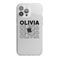 Custom Repeat Name iPhone 13 Pro Max TPU Impact Case with White Edges