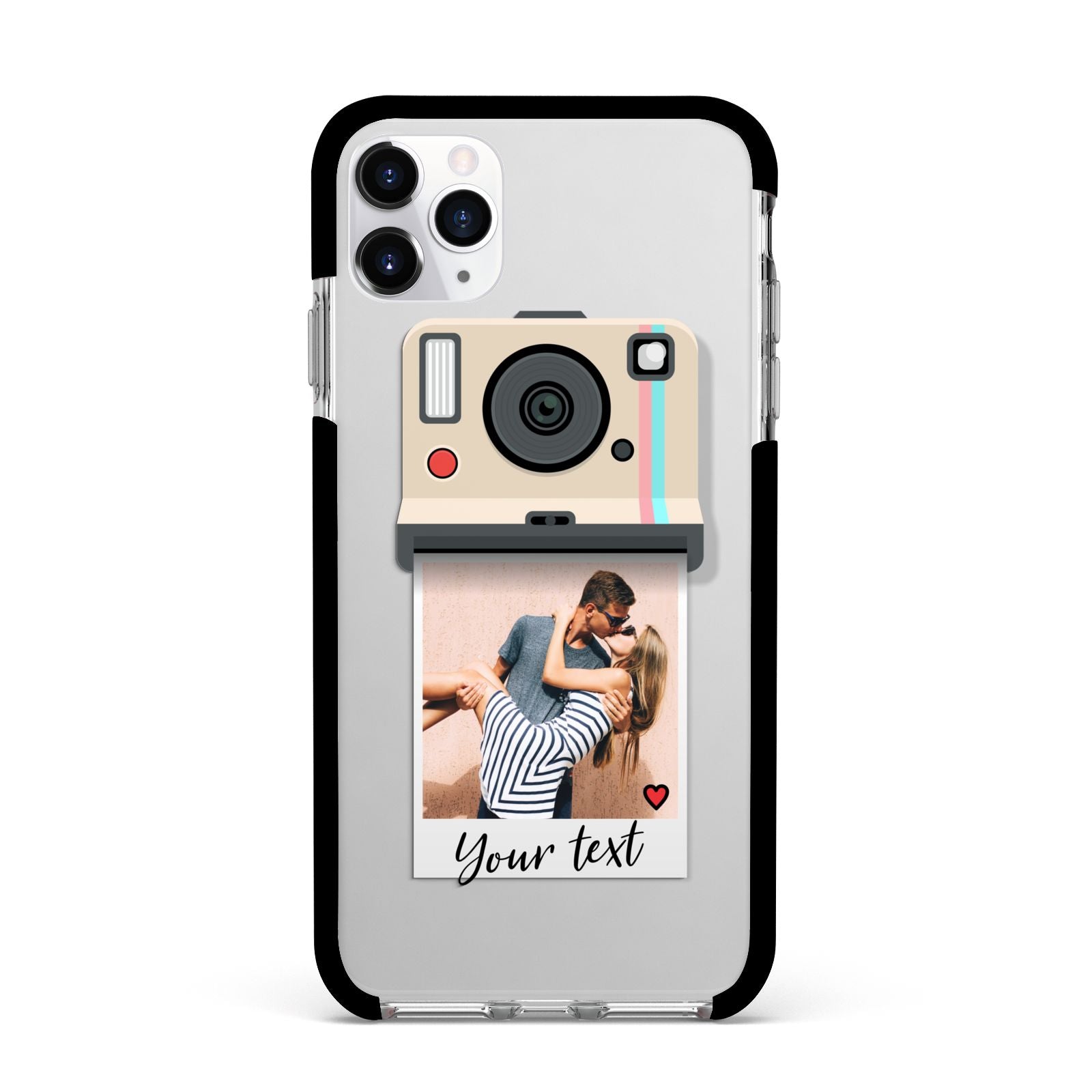 Custom Retro Photo Apple iPhone 11 Pro Max in Silver with Black Impact Case