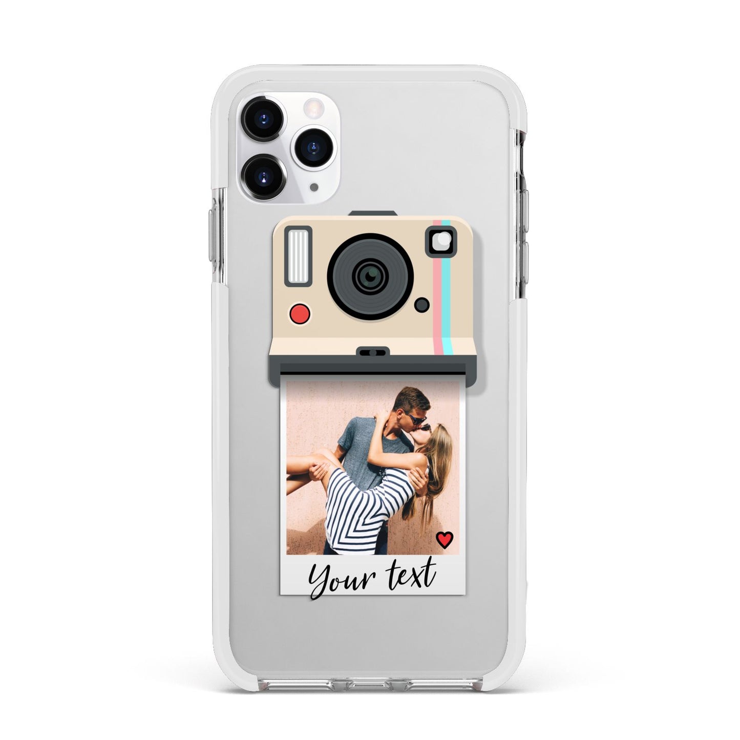 Custom Retro Photo Apple iPhone 11 Pro Max in Silver with White Impact Case
