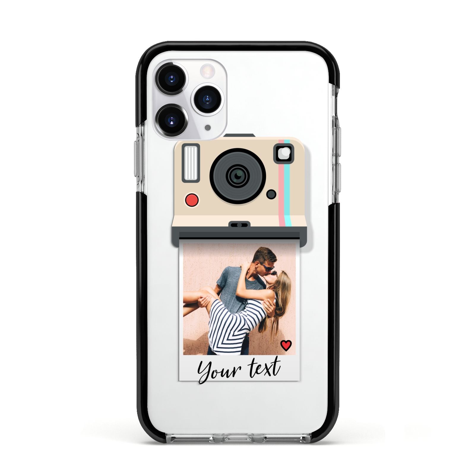 Custom Retro Photo Apple iPhone 11 Pro in Silver with Black Impact Case
