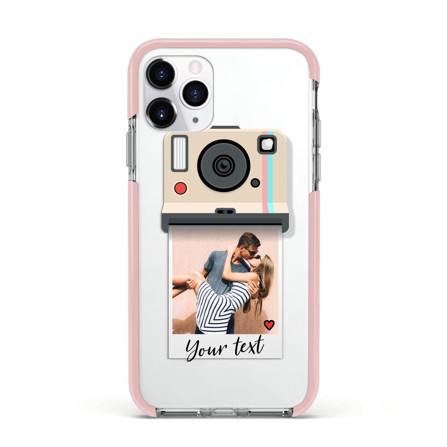 Custom Retro Photo Apple iPhone 11 Pro in Silver with Pink Impact Case
