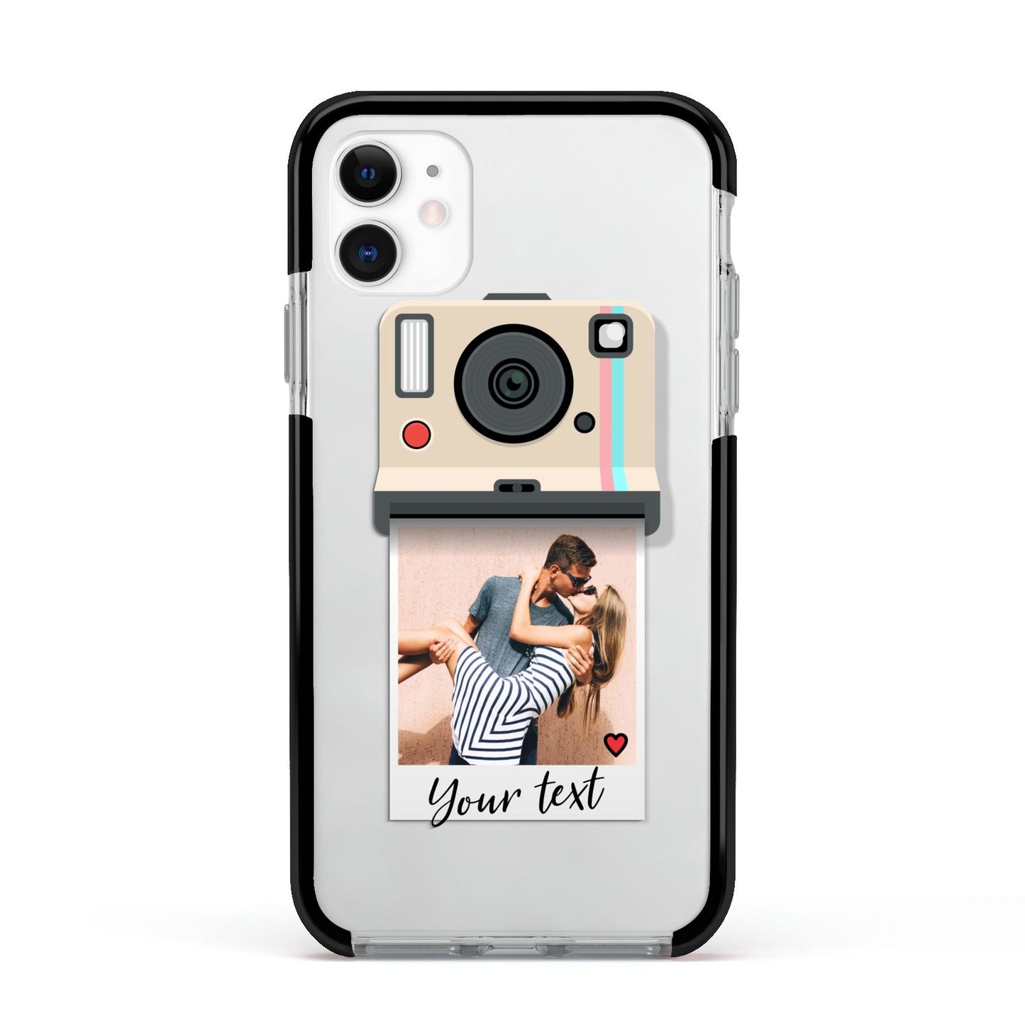 Custom Retro Photo Apple iPhone 11 in White with Black Impact Case