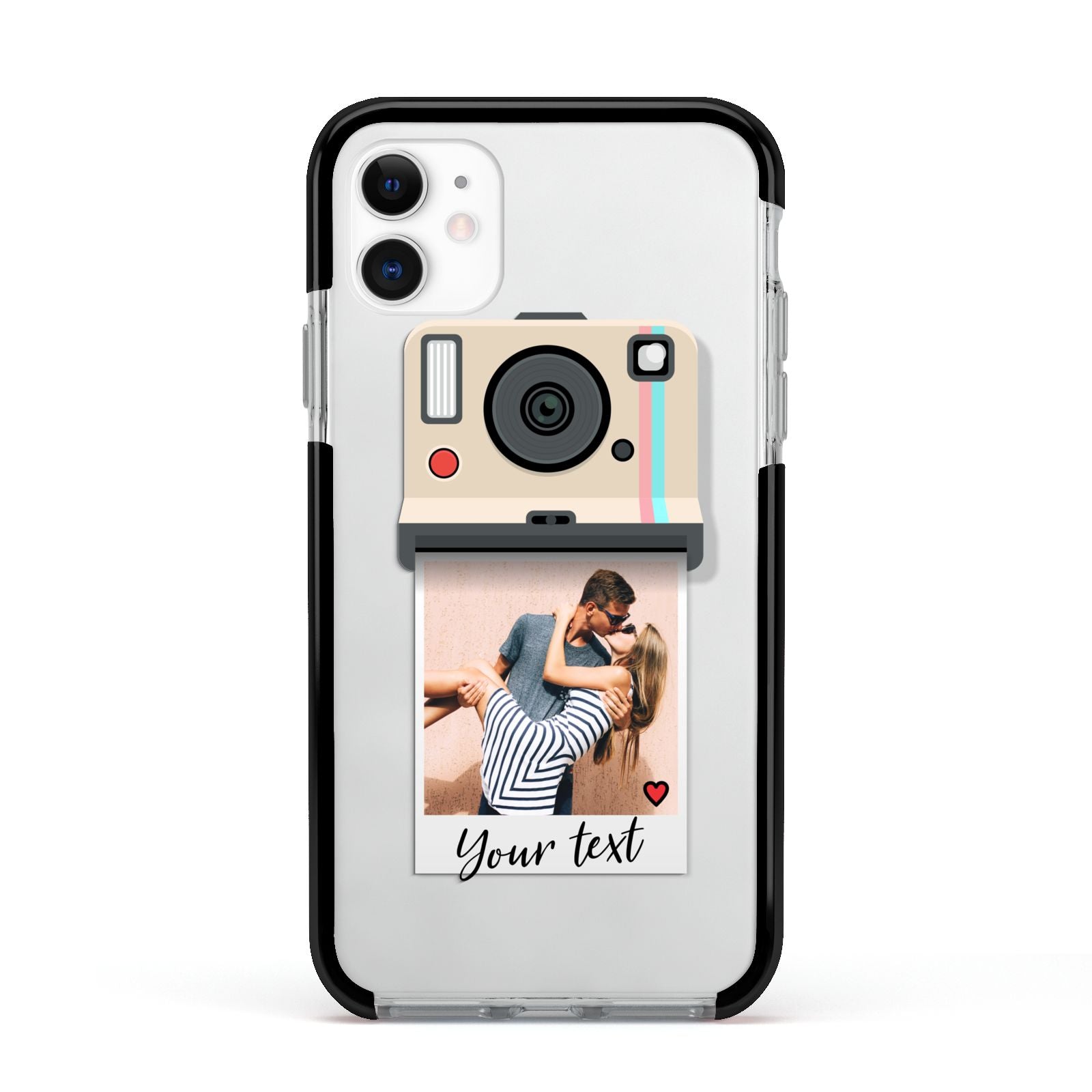 Custom Retro Photo Apple iPhone 11 in White with Black Impact Case