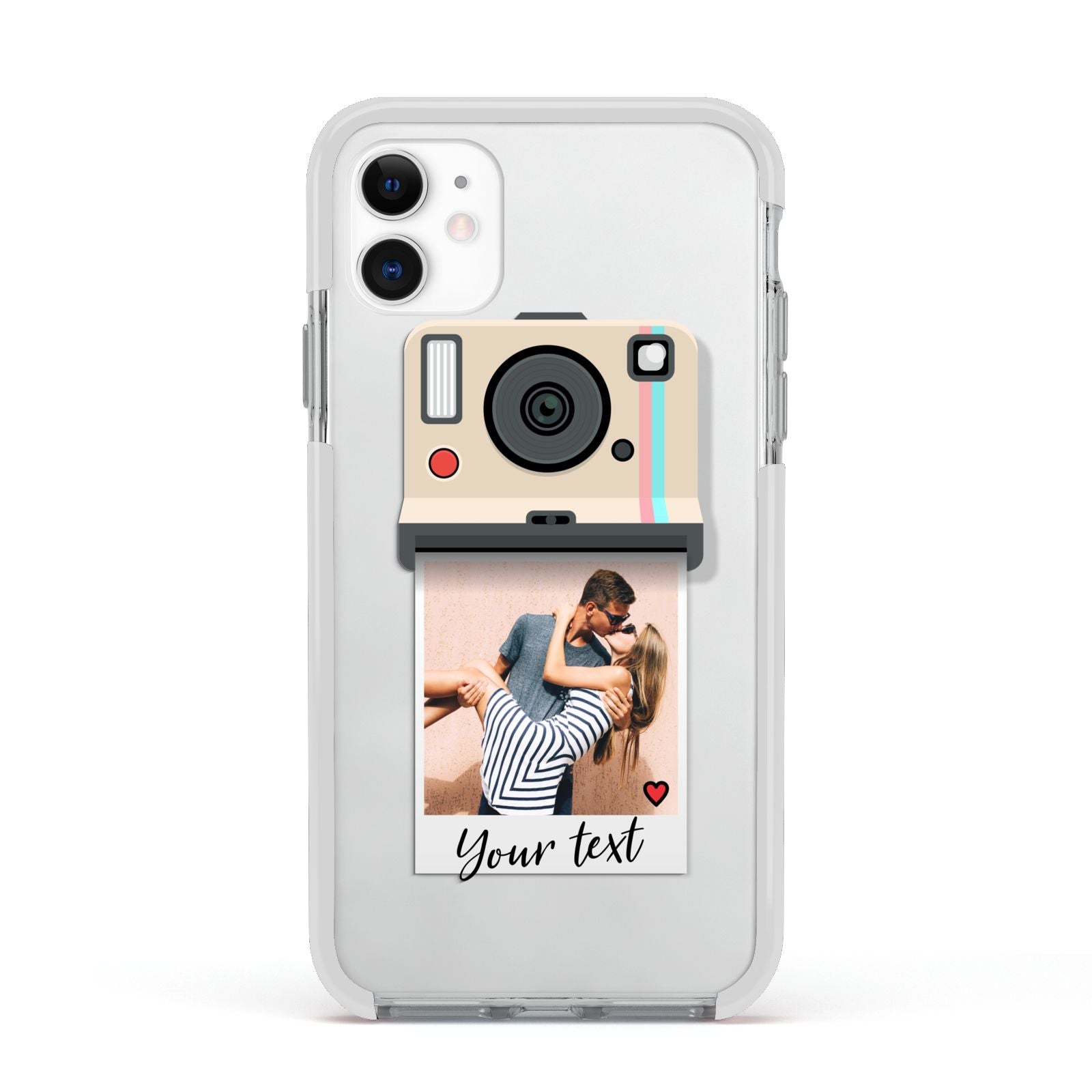 Custom Retro Photo Apple iPhone 11 in White with White Impact Case