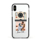 Custom Retro Photo Apple iPhone Xs Impact Case Black Edge on Silver Phone