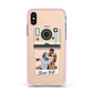 Custom Retro Photo Apple iPhone Xs Impact Case Pink Edge on Gold Phone