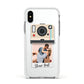 Custom Retro Photo Apple iPhone Xs Impact Case White Edge on Silver Phone