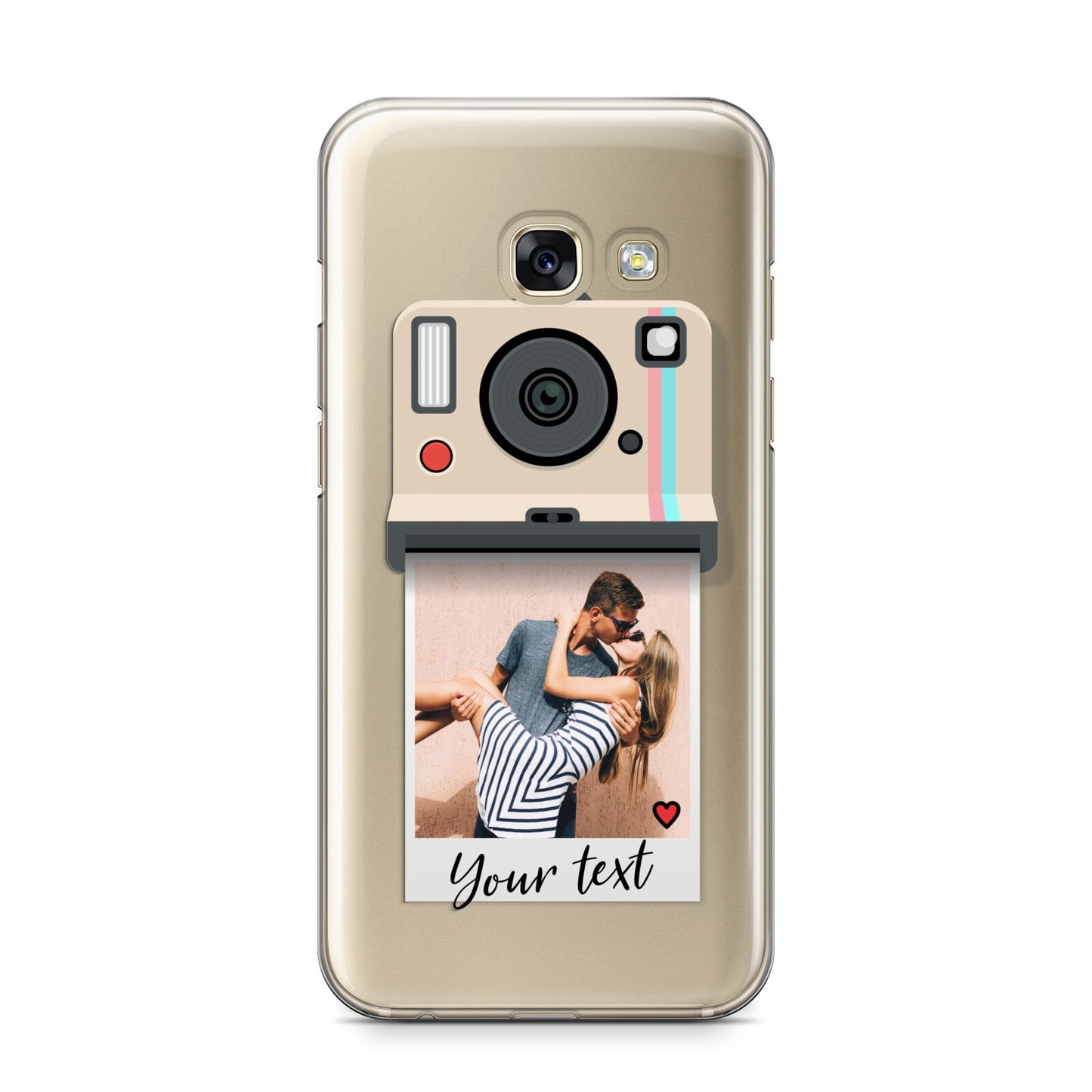Custom Retro Photo Samsung Galaxy A3 2017 Case on gold phone