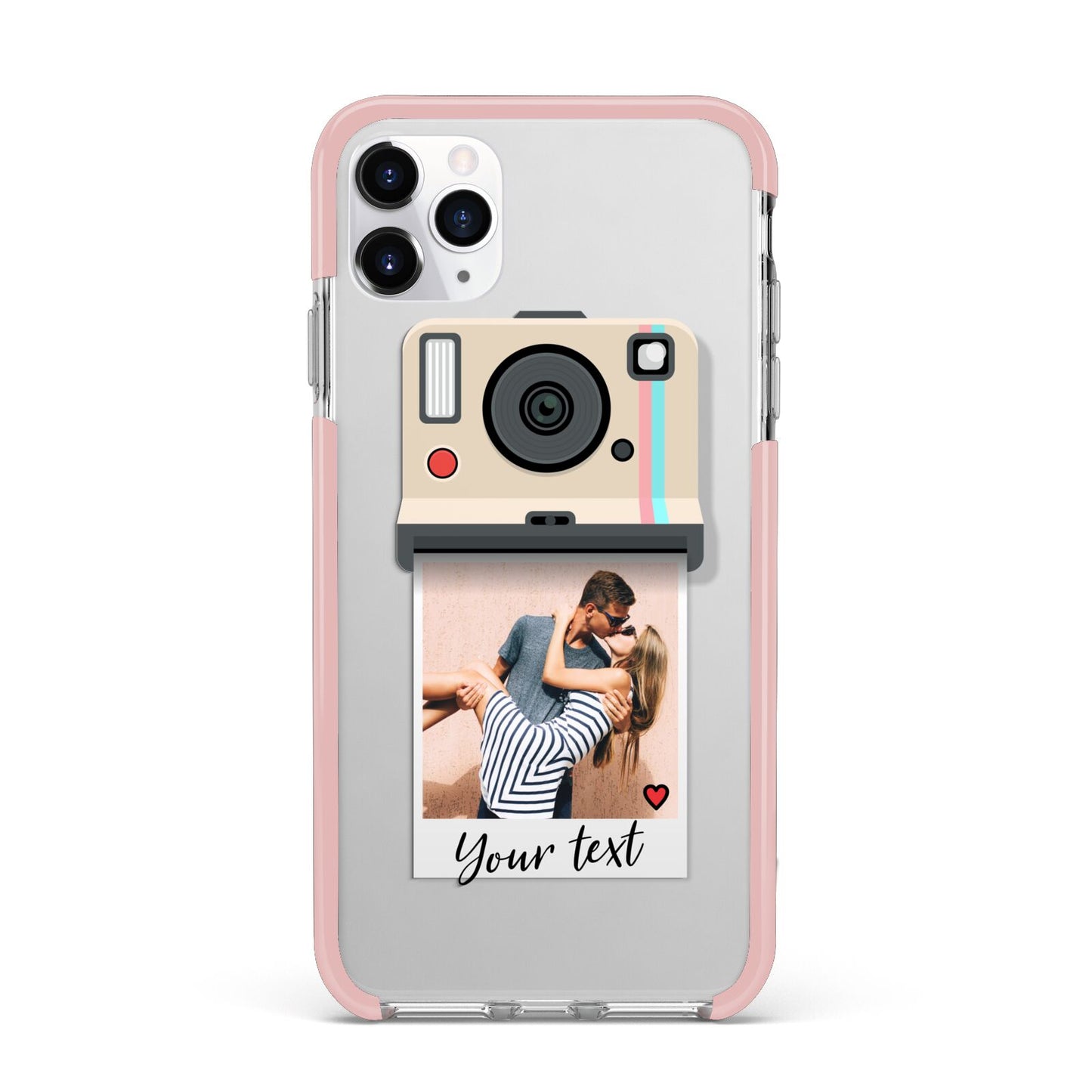 Custom Retro Photo iPhone 11 Pro Max Impact Pink Edge Case