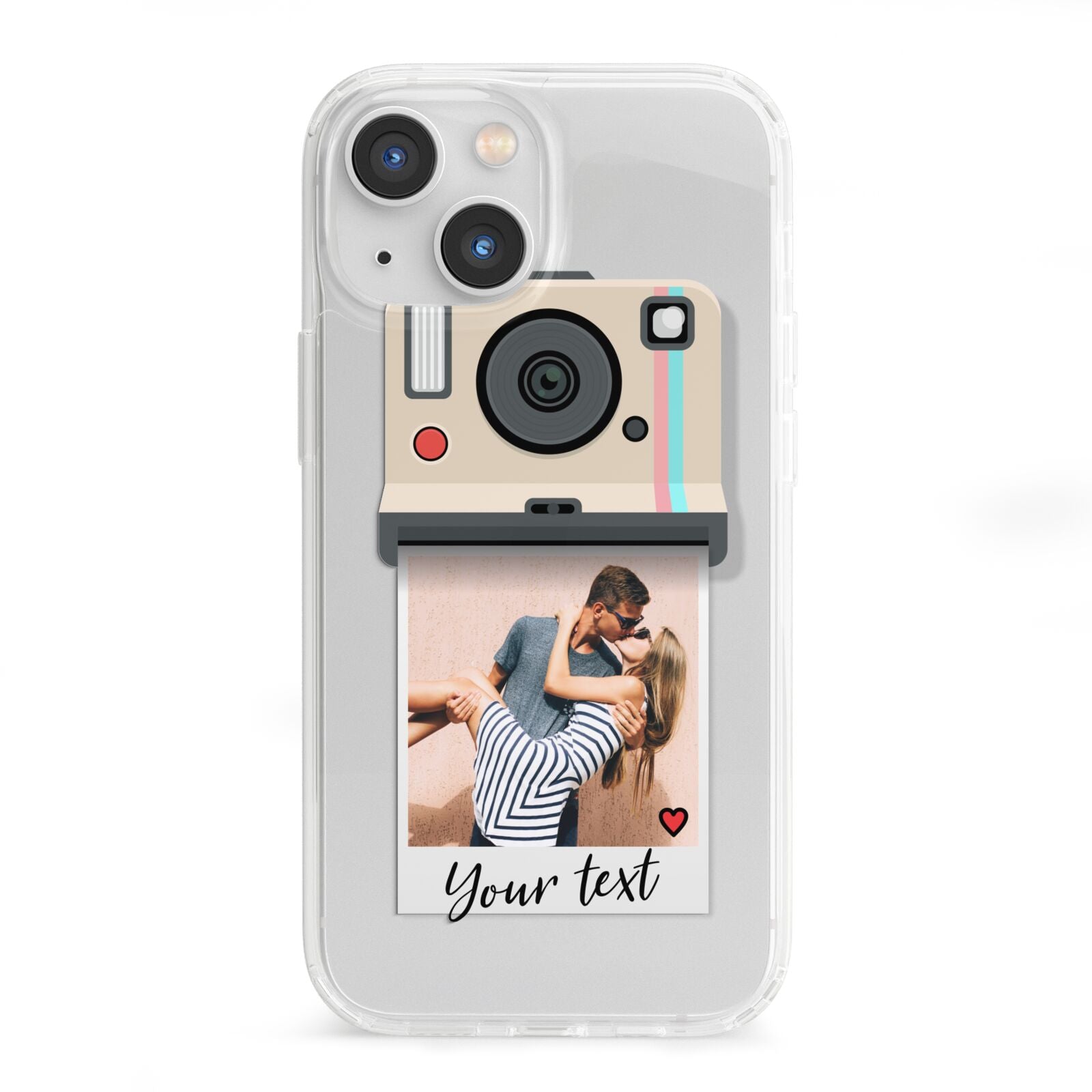 Custom Retro Photo iPhone 13 Mini Clear Bumper Case