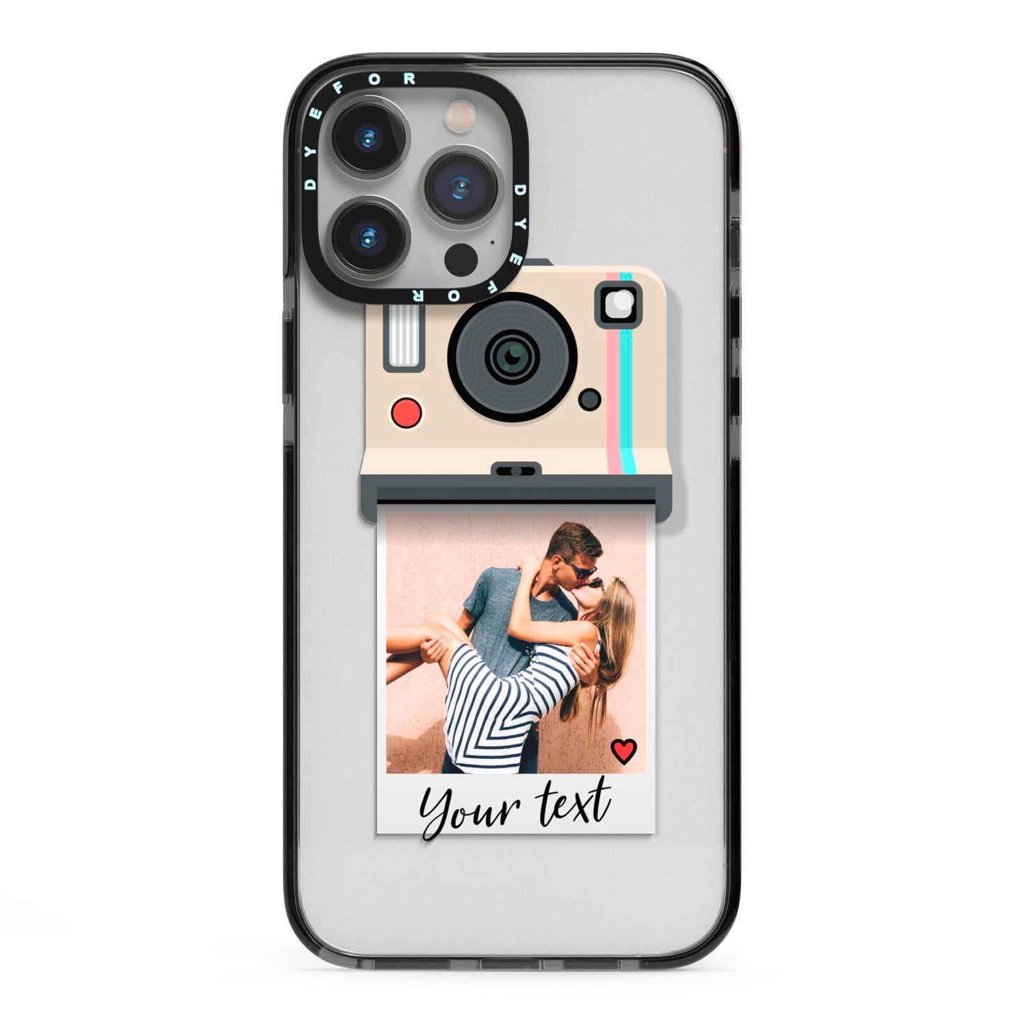 Custom Retro Photo iPhone 13 Pro Max Black Impact Case on Silver phone