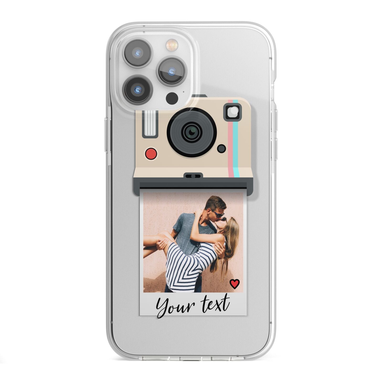 Custom Retro Photo iPhone 13 Pro Max TPU Impact Case with White Edges