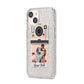 Custom Retro Photo iPhone 14 Glitter Tough Case Starlight Angled Image