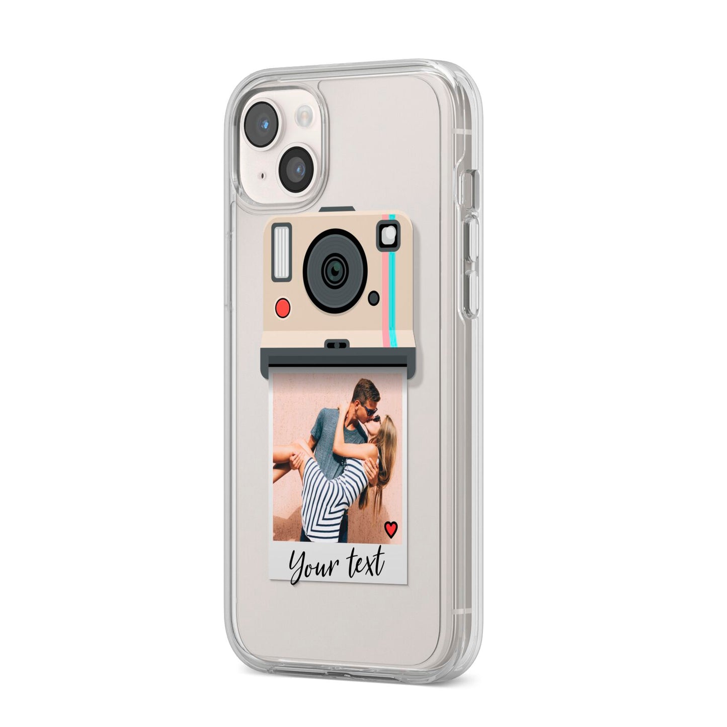 Custom Retro Photo iPhone 14 Plus Clear Tough Case Starlight Angled Image