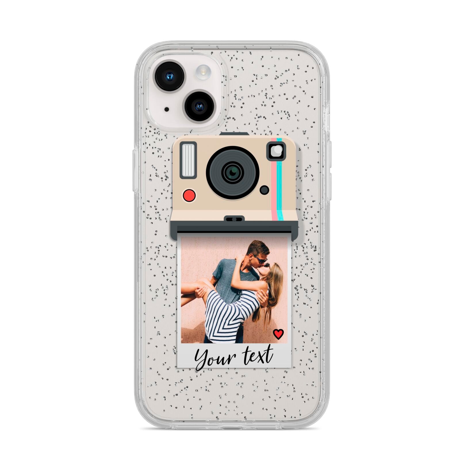 Custom Retro Photo iPhone 14 Plus Glitter Tough Case Starlight