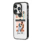 Custom Retro Photo iPhone 14 Pro Black Impact Case Side Angle on Silver phone