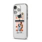 Custom Retro Photo iPhone 14 Pro Clear Tough Case Silver Angled Image