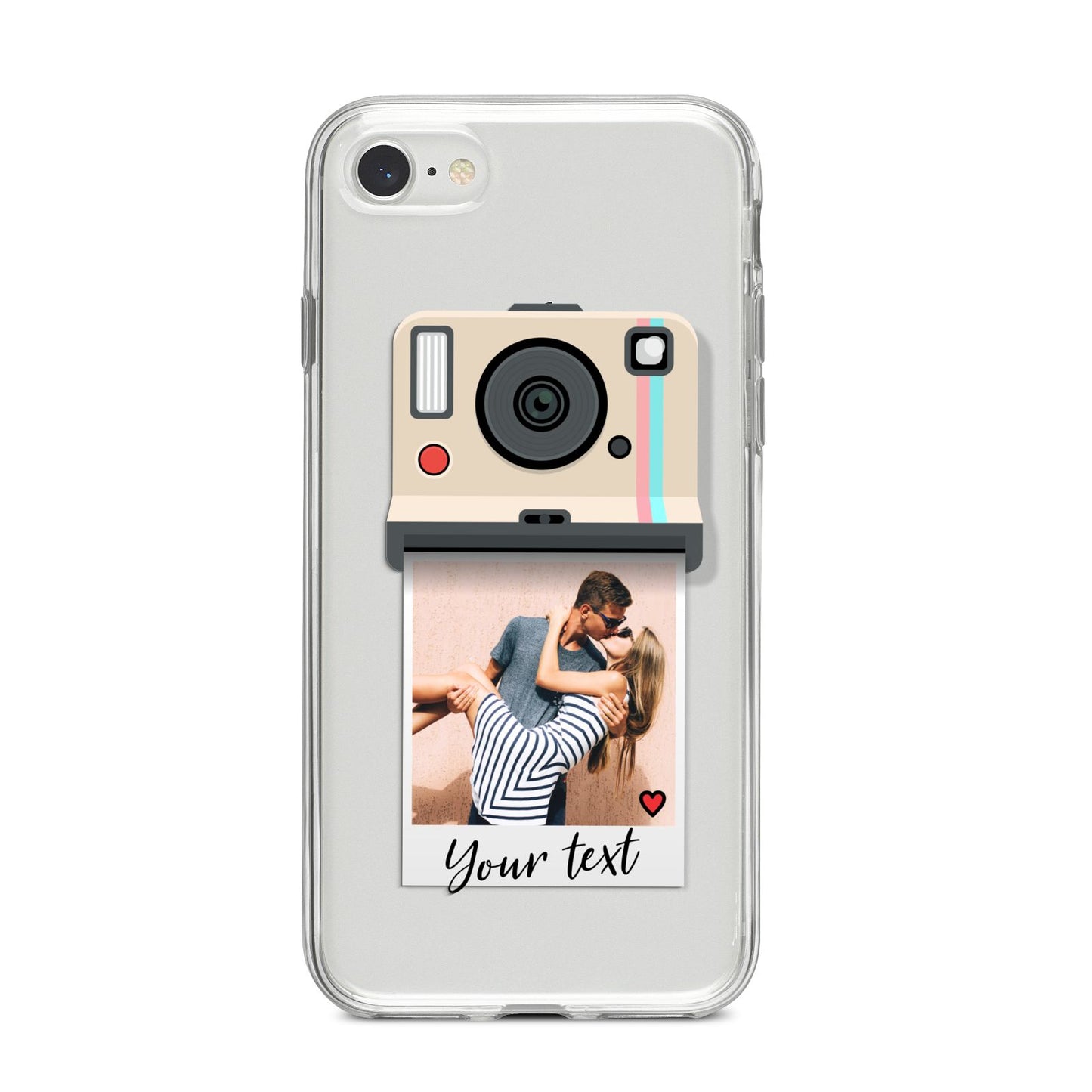 Custom Retro Photo iPhone 8 Bumper Case on Silver iPhone
