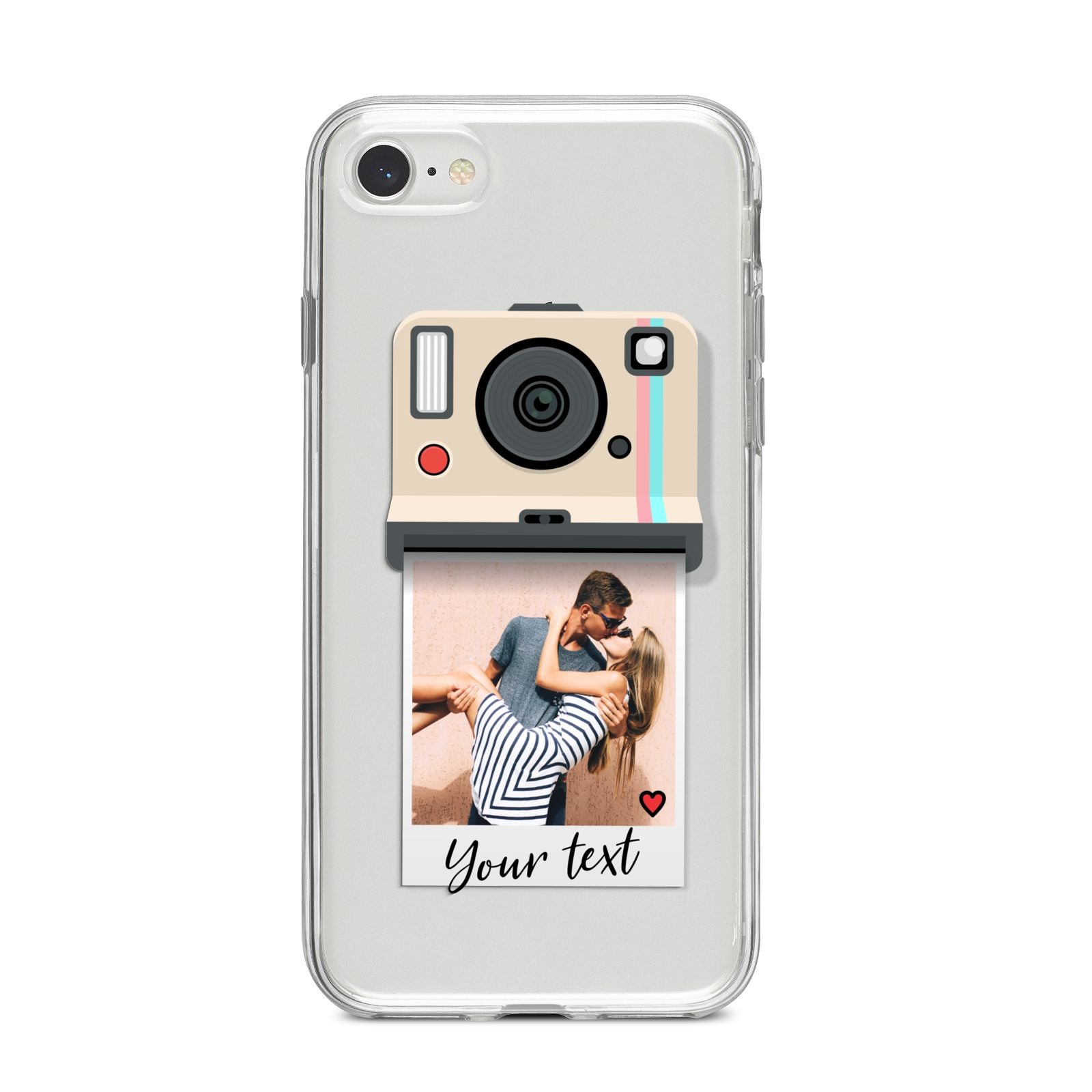 Custom Retro Photo iPhone 8 Bumper Case on Silver iPhone