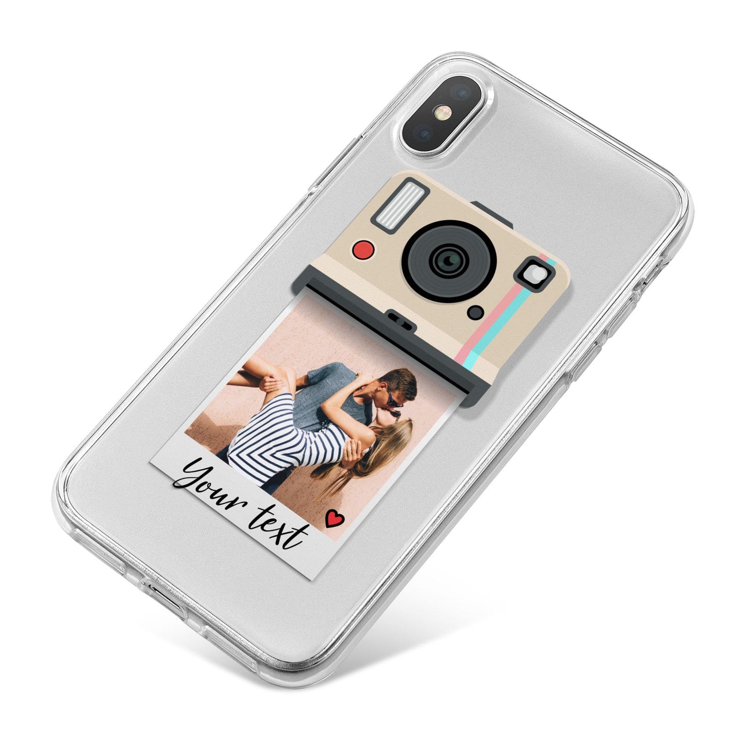 Custom Retro Photo iPhone X Bumper Case on Silver iPhone