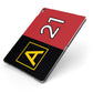 Custom Runway Location and Hold Position Apple iPad Case on Grey iPad Side View