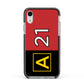 Custom Runway Location and Hold Position Apple iPhone XR Impact Case Black Edge on Silver Phone