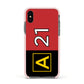 Custom Runway Location and Hold Position Apple iPhone Xs Impact Case Pink Edge on Black Phone
